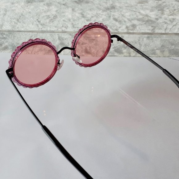 NWT Diff dixie black pink glitter round sunglasses - Picture 9 of 11